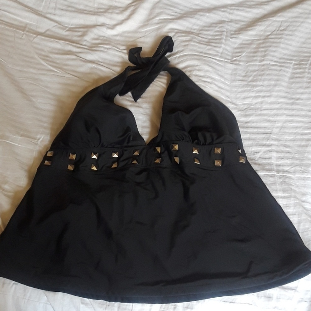 Black Halter Swim Top Torrid Sz 2
